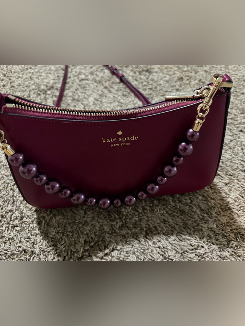 kate spade Plum Pearl-Handle Mini Crossbody